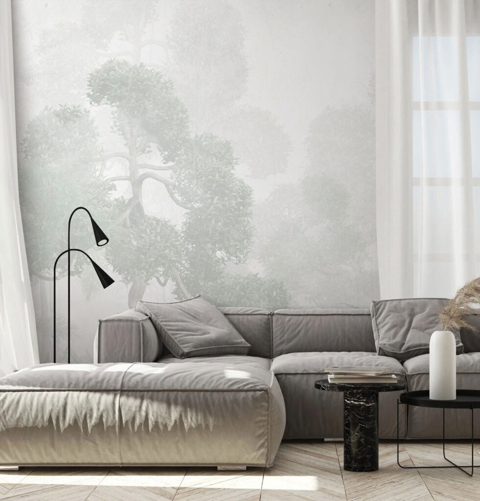 Pale treetops in haze — interior 2