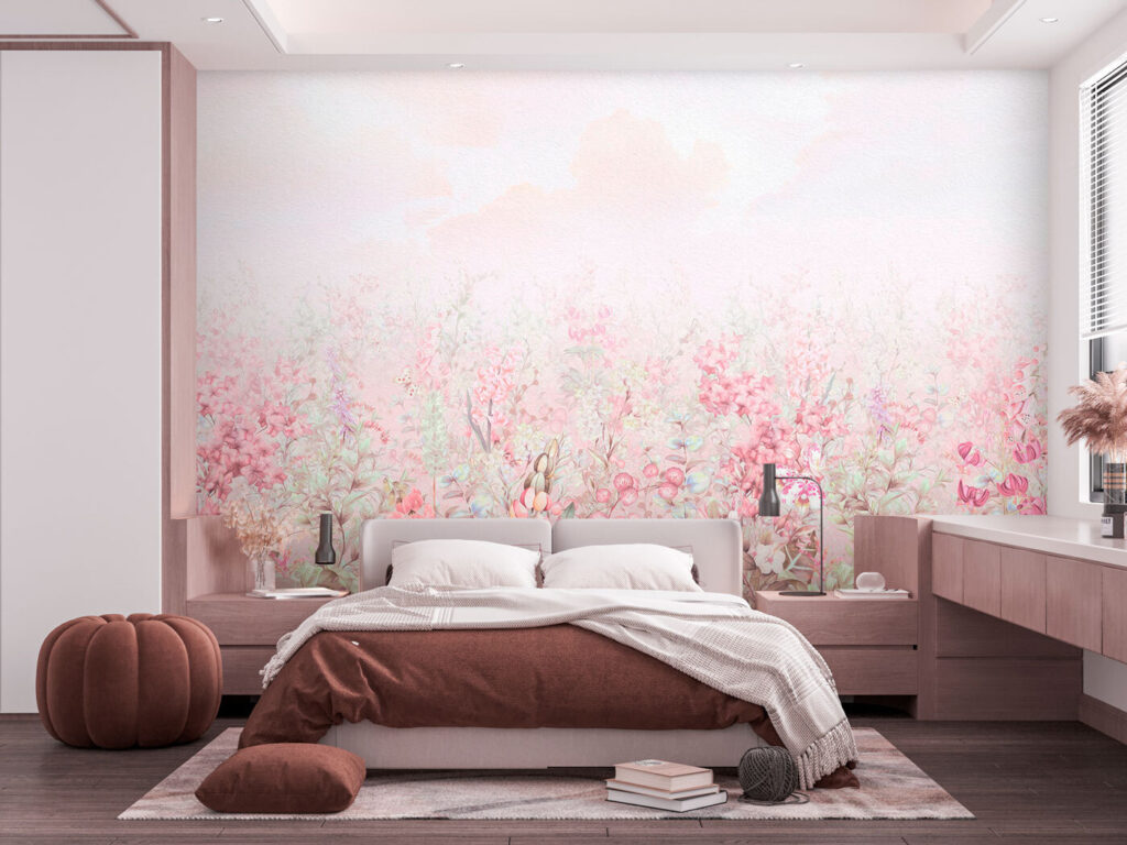 Pink stems fading skyward — interior 2