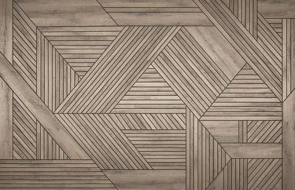 Geometric wooden slats — full design