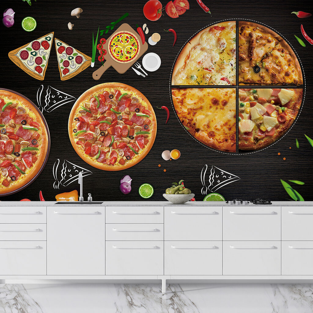 Pizzas among herbs — interior 3