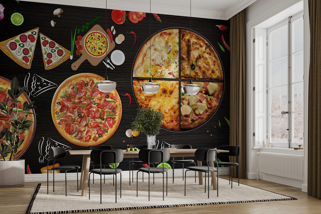 Pizzas among herbs — interior 4