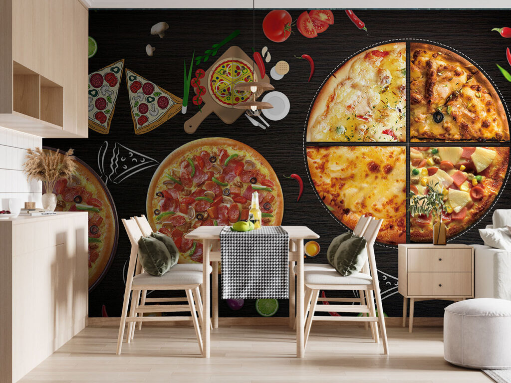 Pizzas among herbs — interior 1