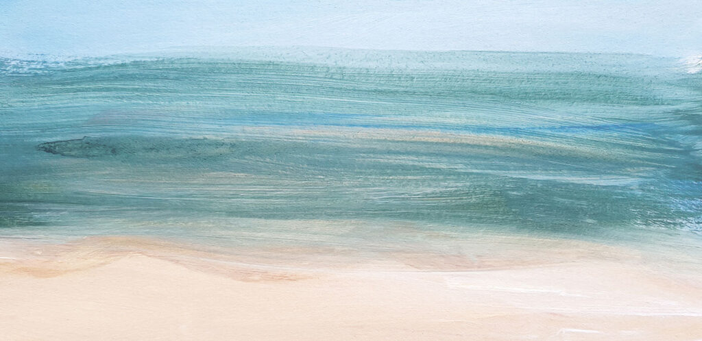 Turquoise sea over sand — full design