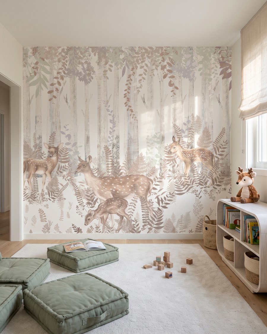 Deer in the Clearing in an interior
