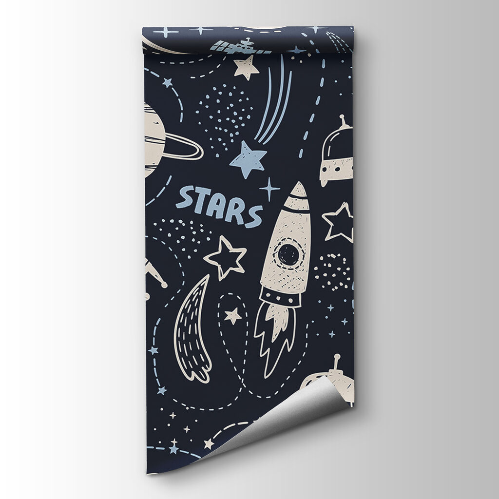 Rockets among planet doodles — product view
