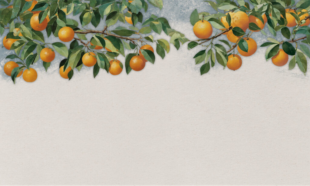 Orange branch border — full design