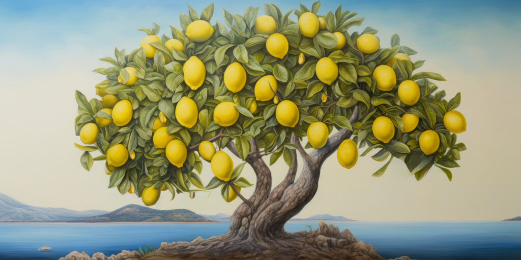 Lemon tree by sea — full design