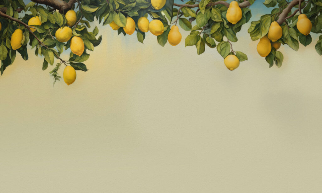 Lemons over light green — full design