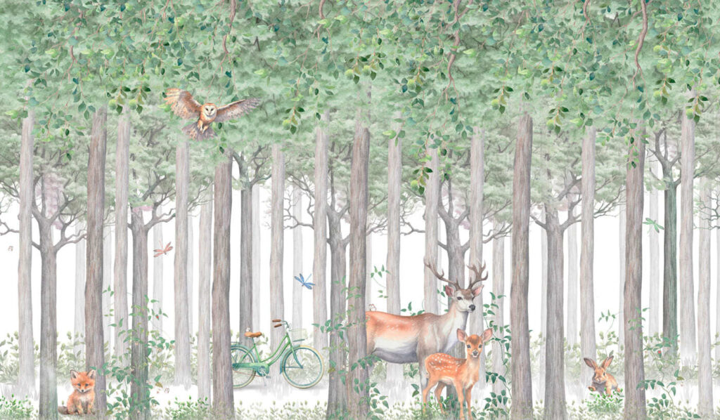 Deer in the forest — full design