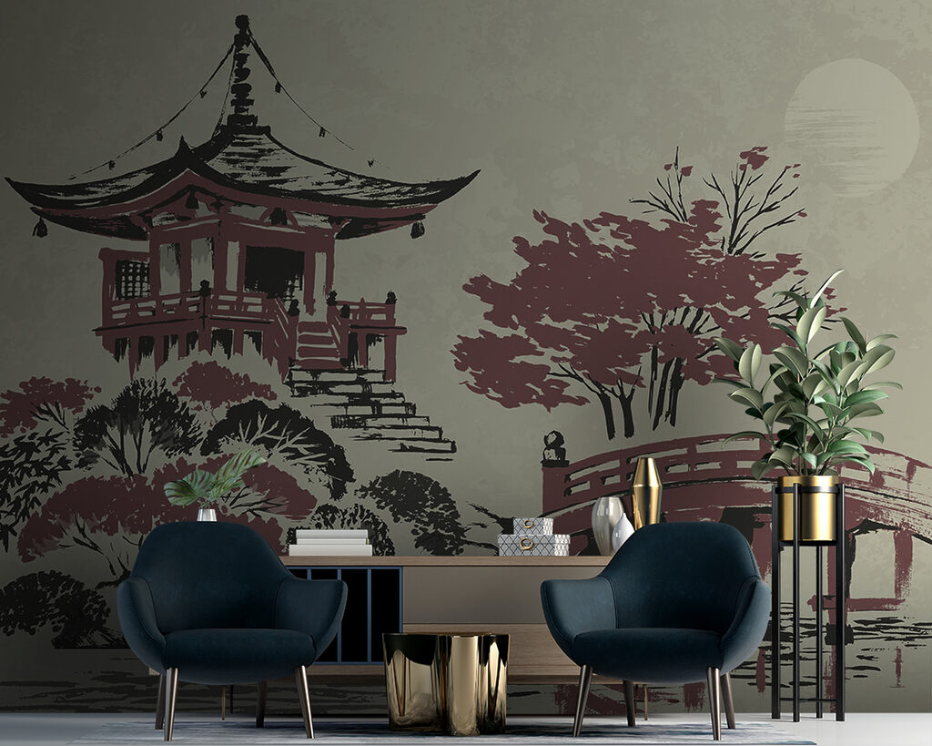 Pagoda with red bridge — interior 3