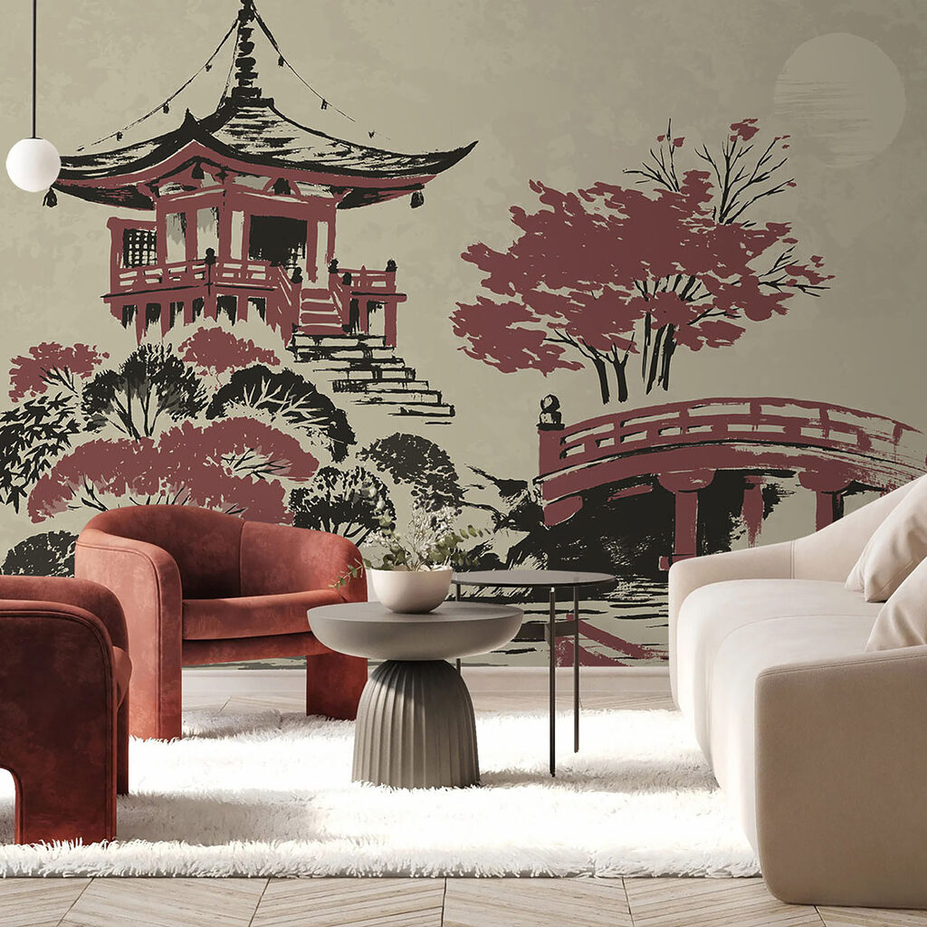 Pagoda with red bridge — interior 4
