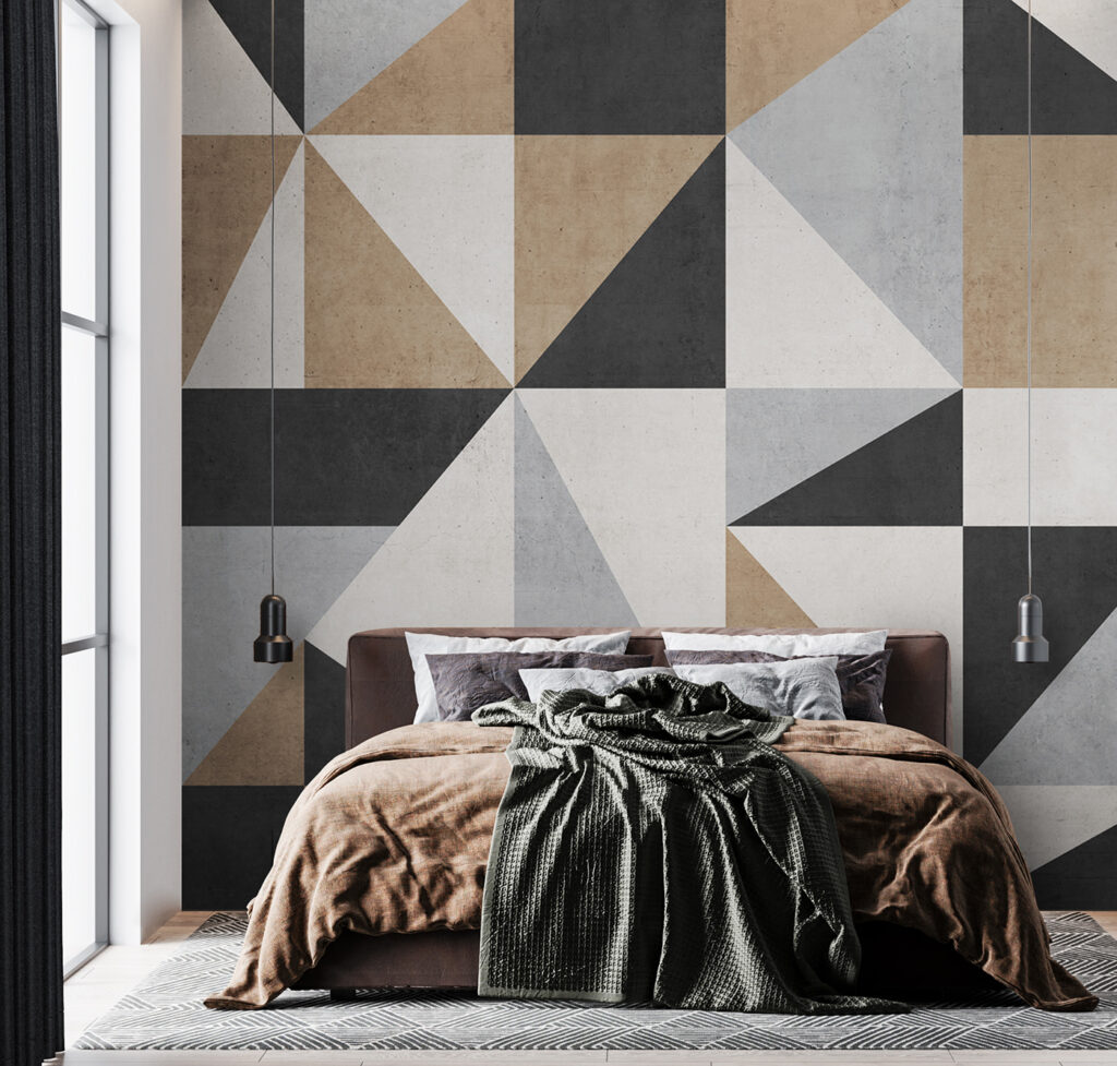 Triangles in earthy greys — interior 2
