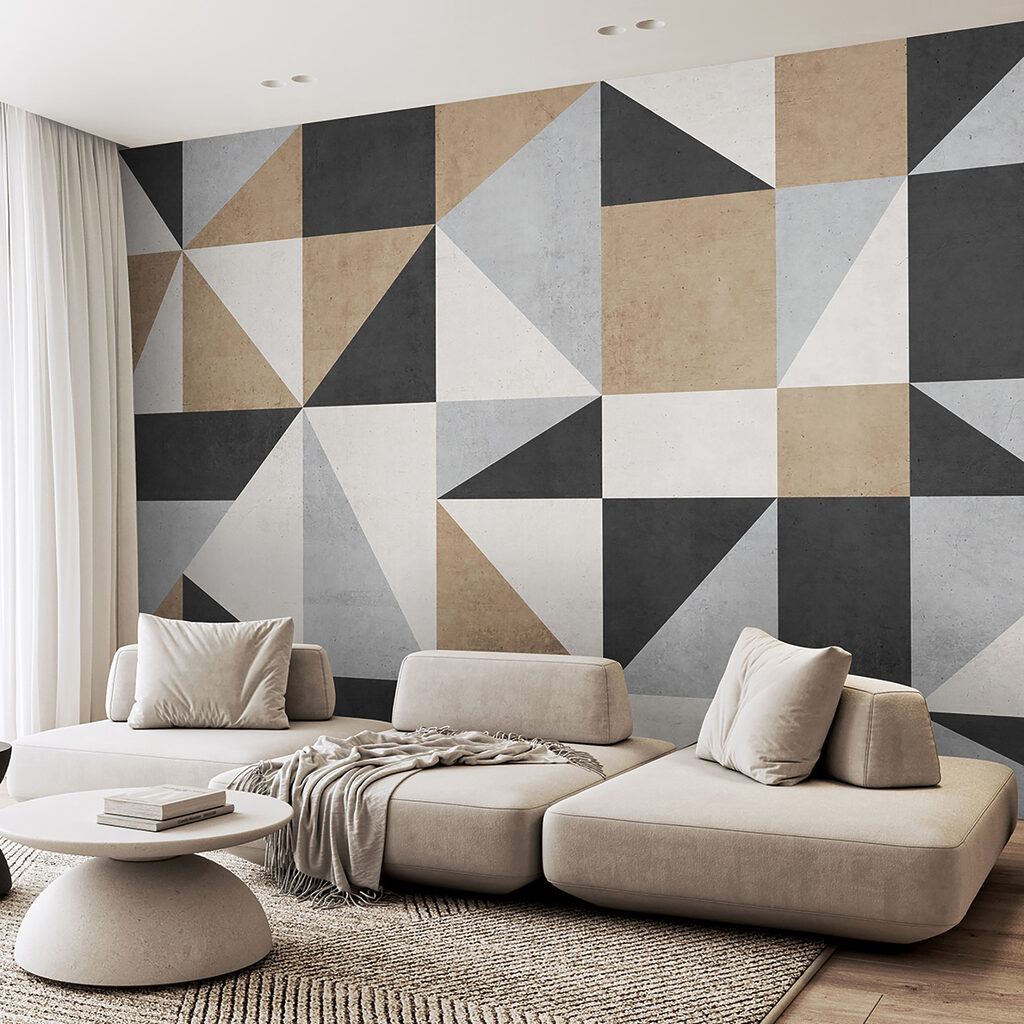 Triangles in earthy greys — interior 6
