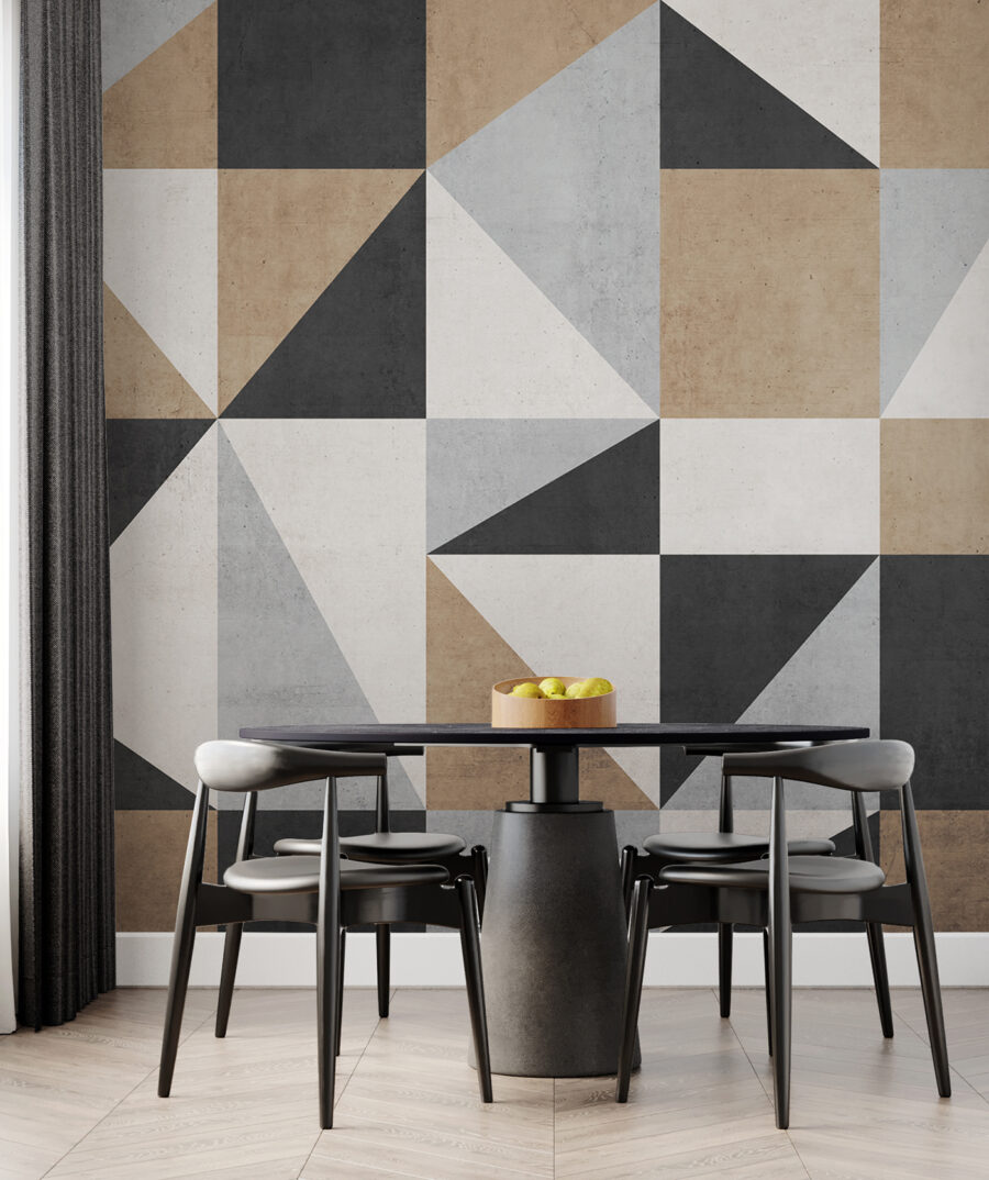 Triangles in earthy greys — interior 4