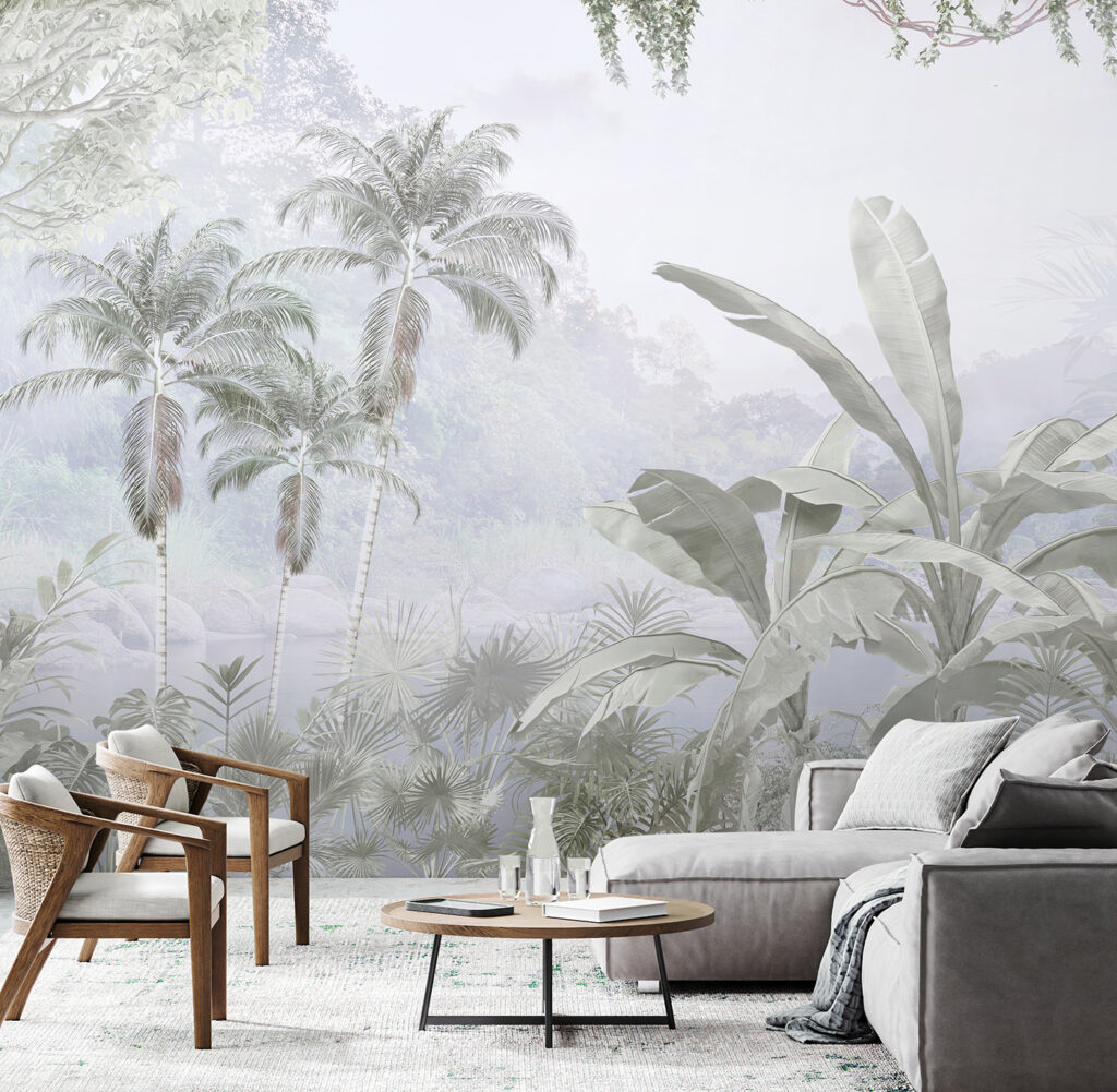 Pale tropical leaves — interior 1