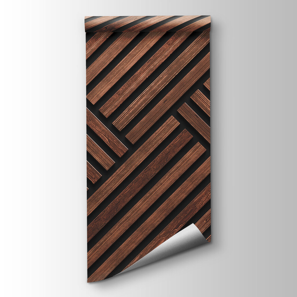 Crossing rust-brown slats — product view