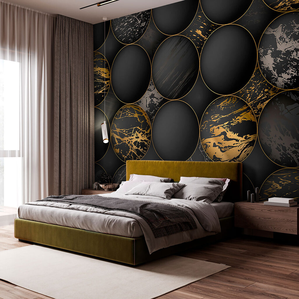 Dark circles, gold veins — interior 7