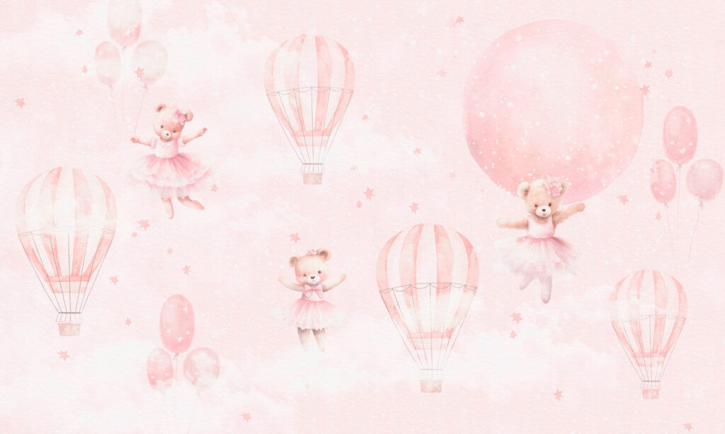 Small animals with balloons — full design