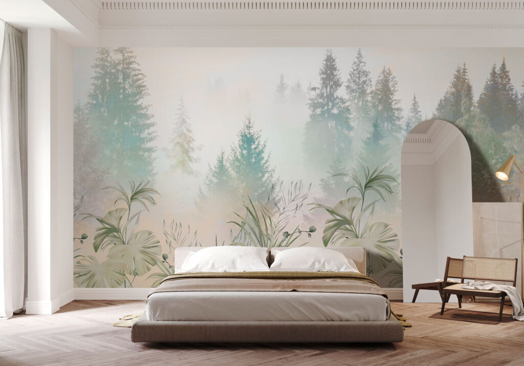 Pines behind soft grasses — interior 2