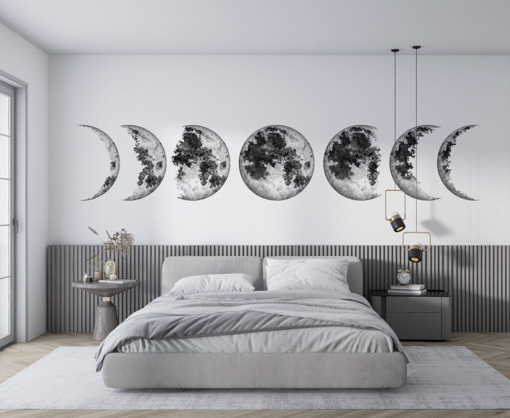 Moon phases in grey — interior 1