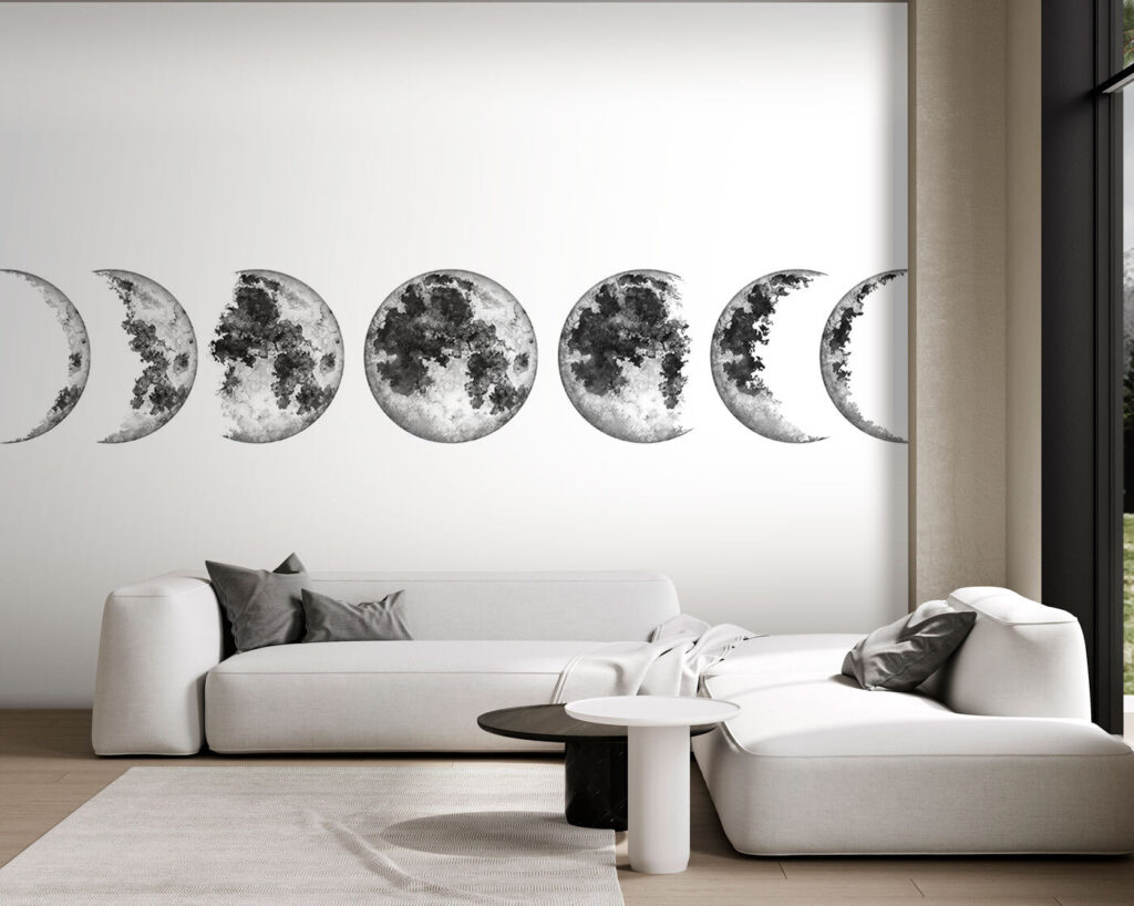 Moon phases in grey — interior 3
