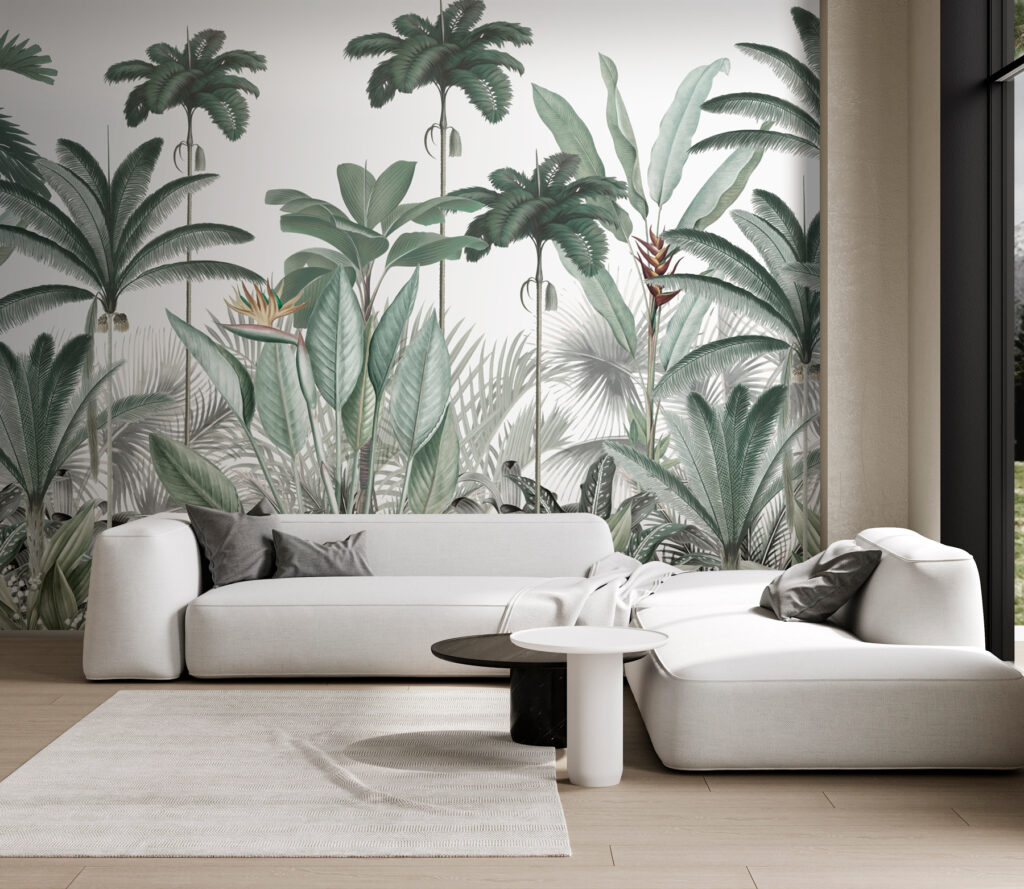 Palm and Banana Grove in an interior