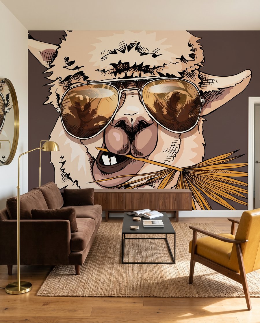 Llama wearing sunglasses — interior 1