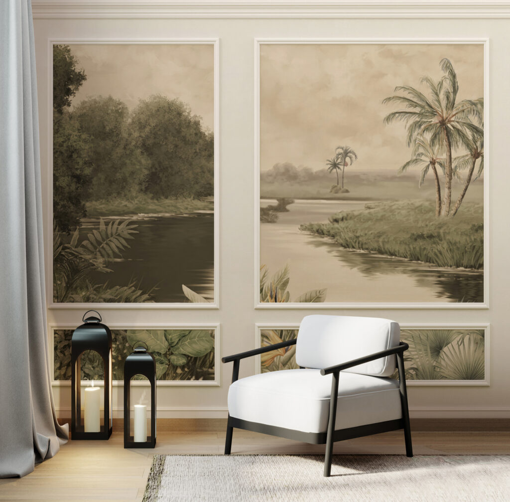 Tropical river and palms — interior 1