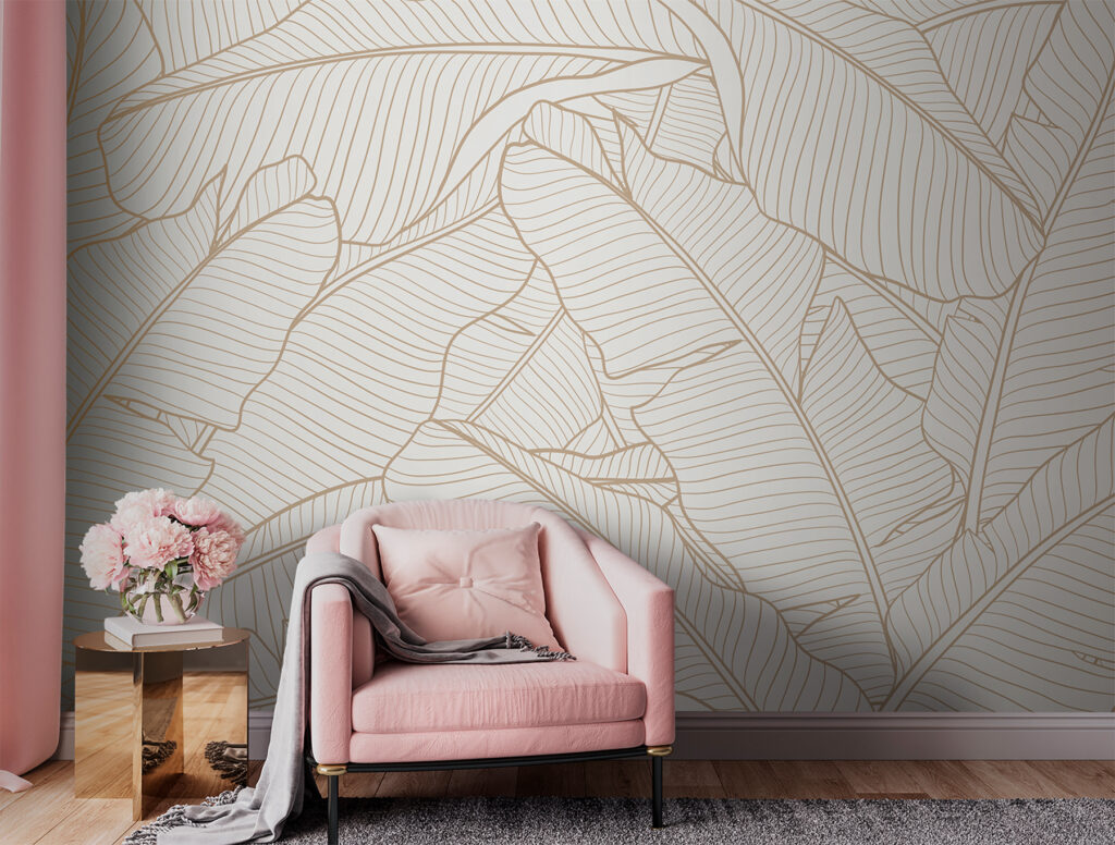 Sandy leaf line drawing — interior 1