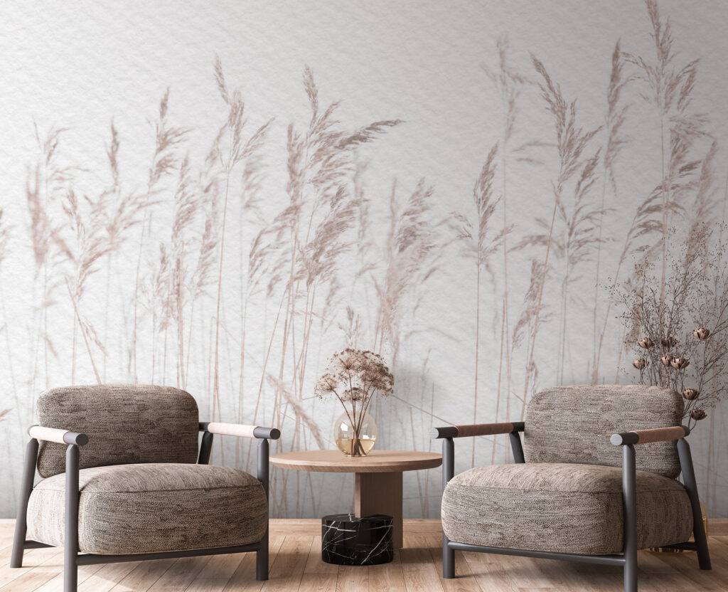 Tall grasses on white — interior 1