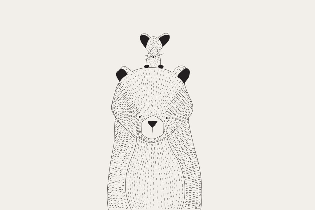 Bear and Little Friend — full design