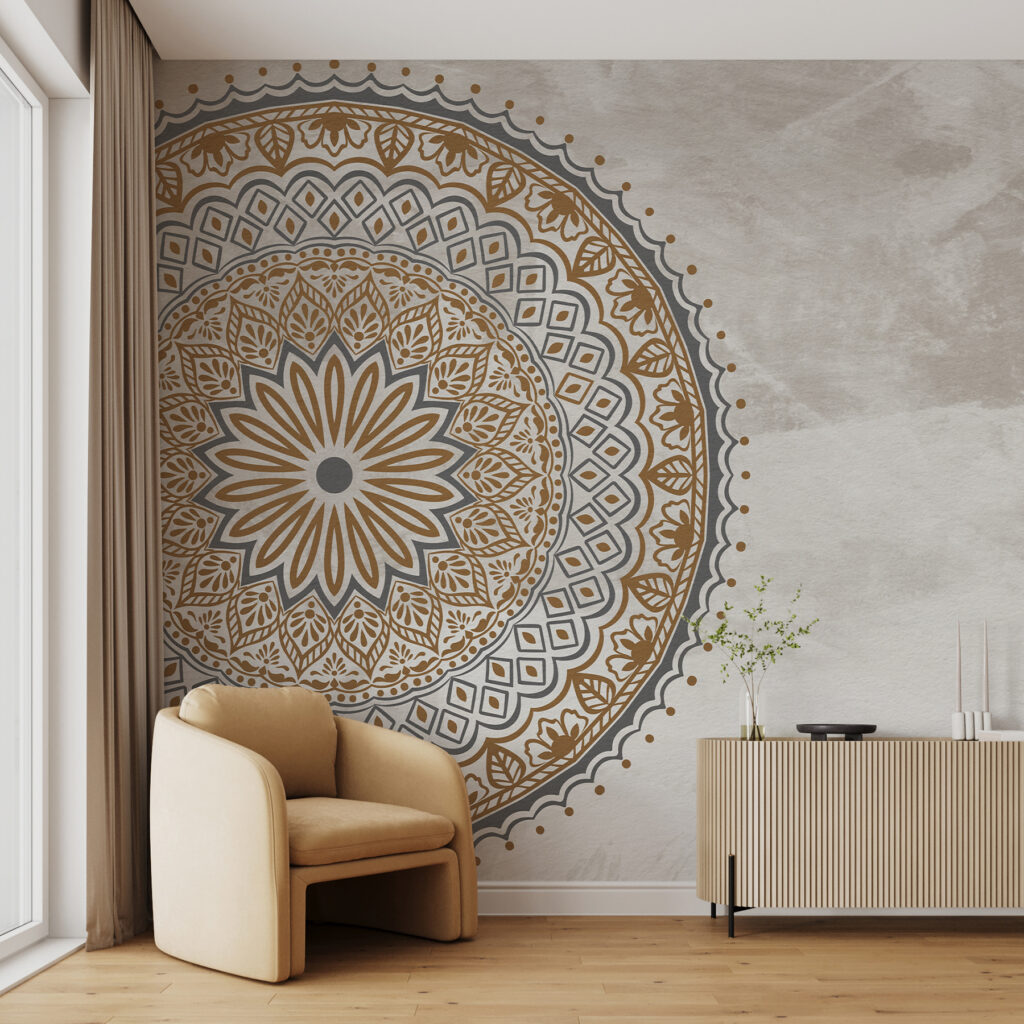 Mandala on Plaster in an interior