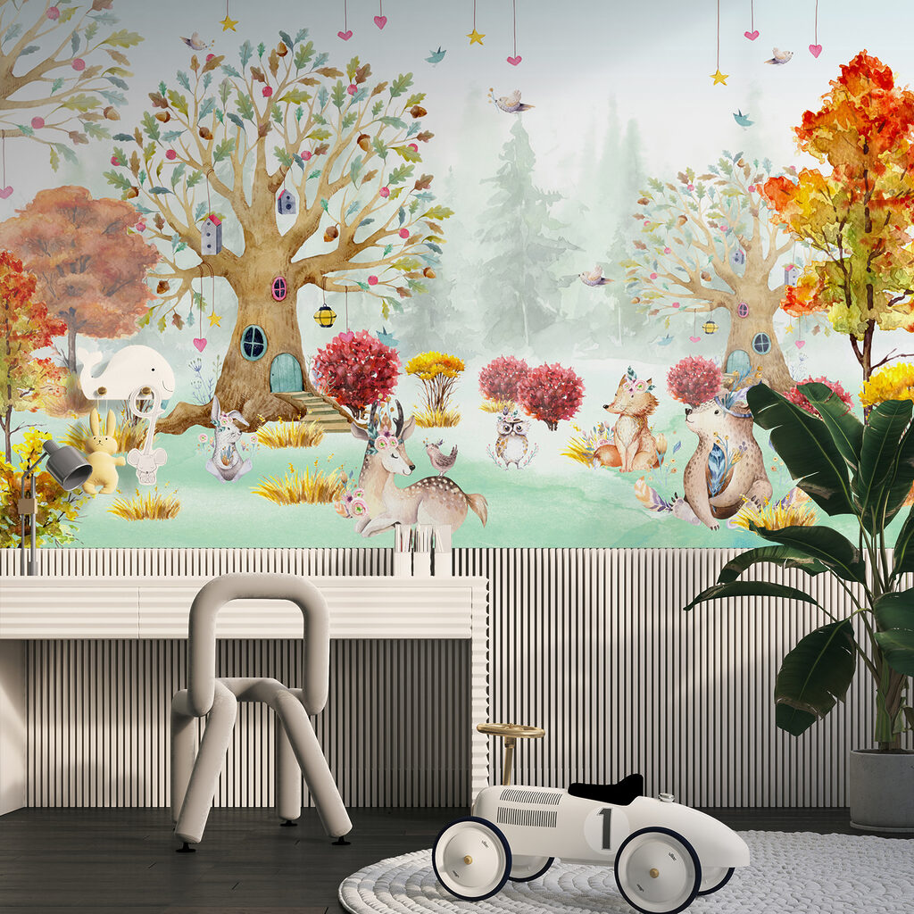 Woodland friends, colourful tree — interior 5