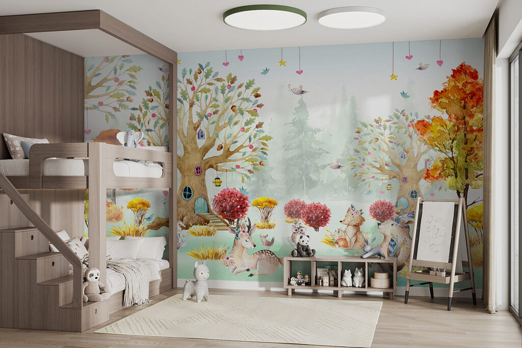 Woodland friends, colourful tree — interior 6