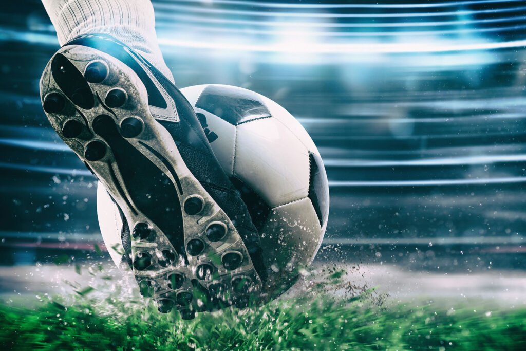 Football boot and ball — full design