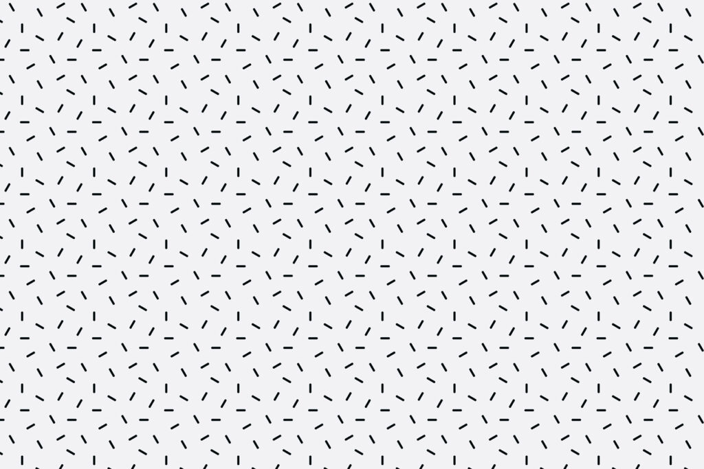 Loose black dashes — full design
