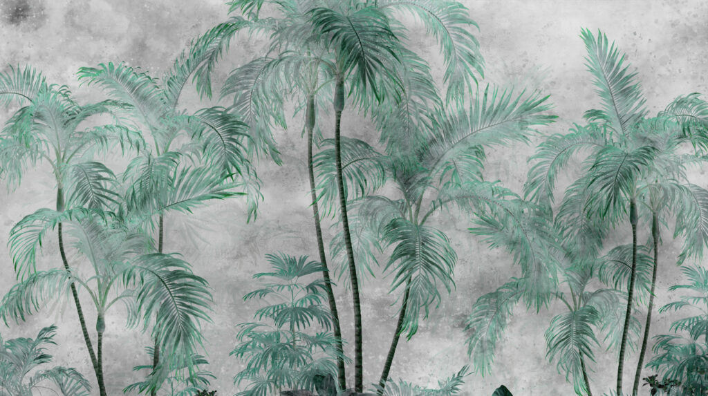 Palm Grove Etching — full design