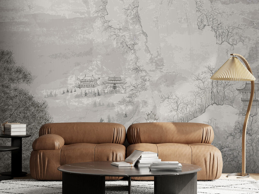 Misty pagoda landscape — interior 2
