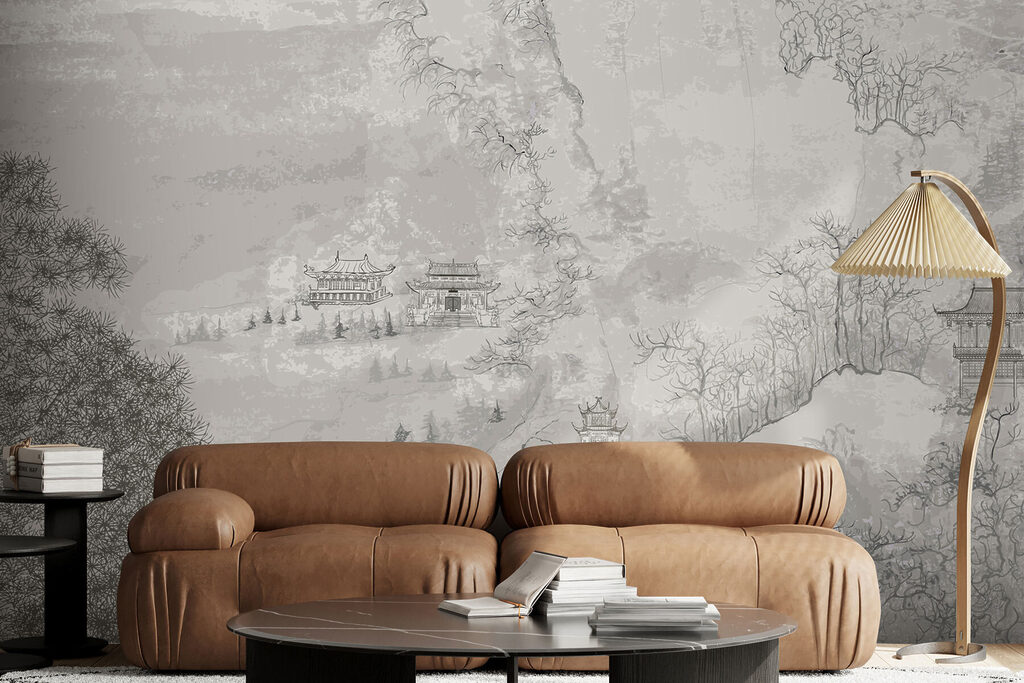Misty pagoda landscape — interior 4