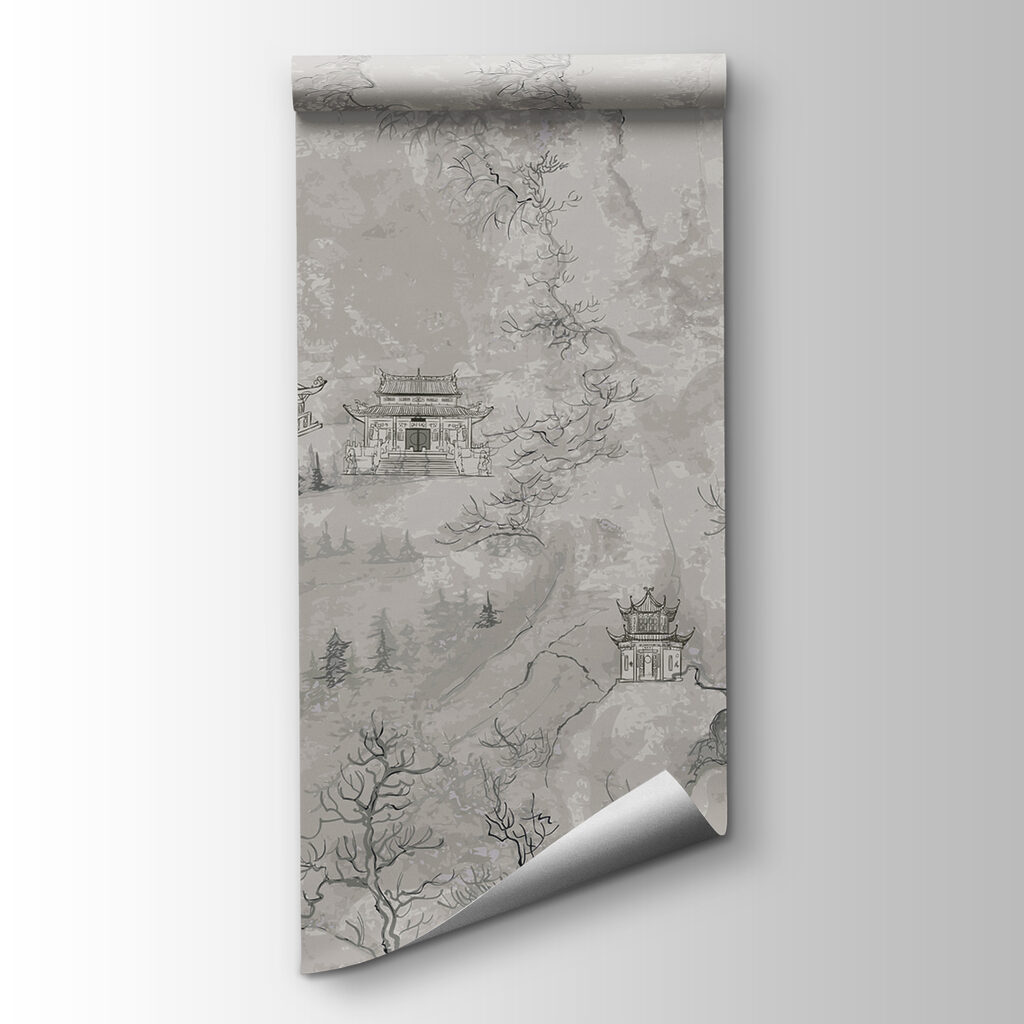 Misty pagoda landscape — product view
