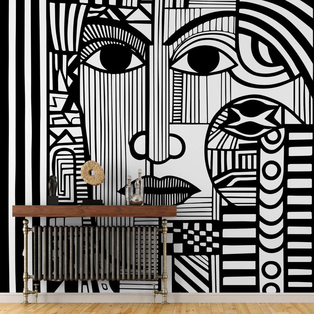 Face made of lines — interior 2