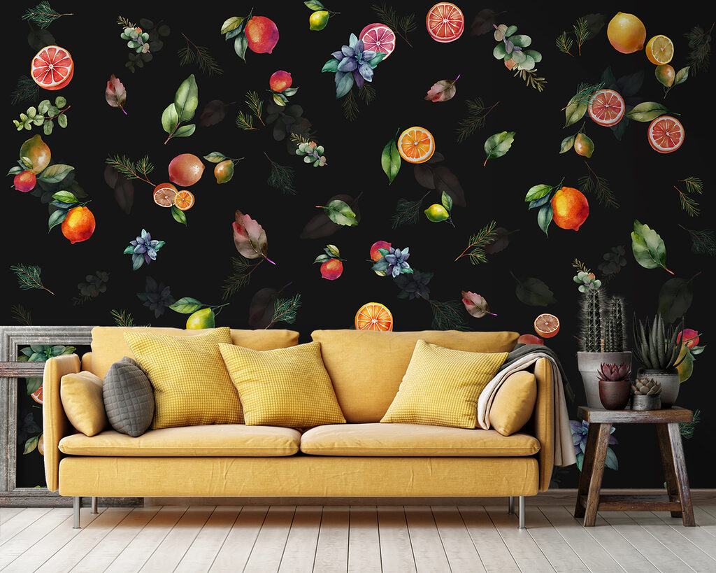 Watercolour citrus fruits — interior 1