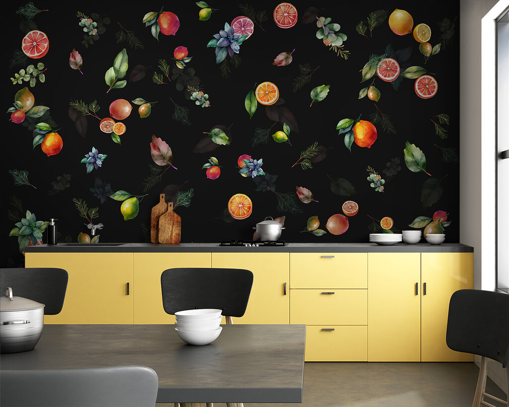 Watercolour citrus fruits — interior 2