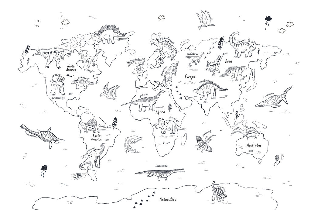 Map of animal outlines — full design