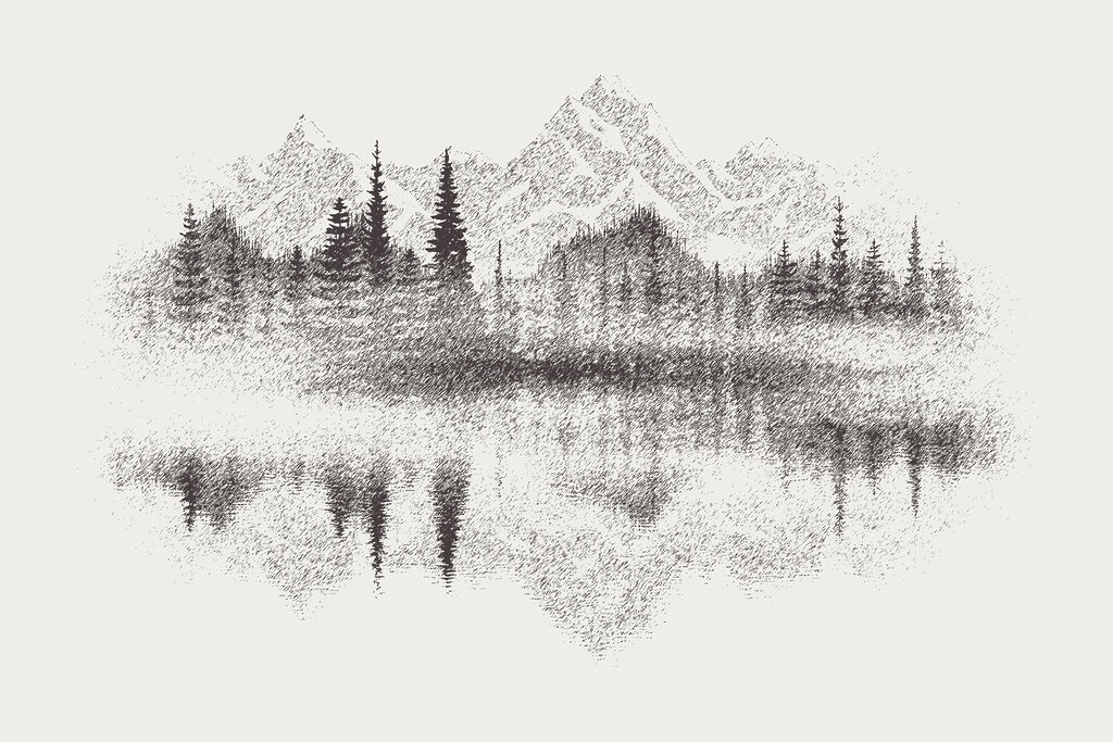 Mountain reflections — full design