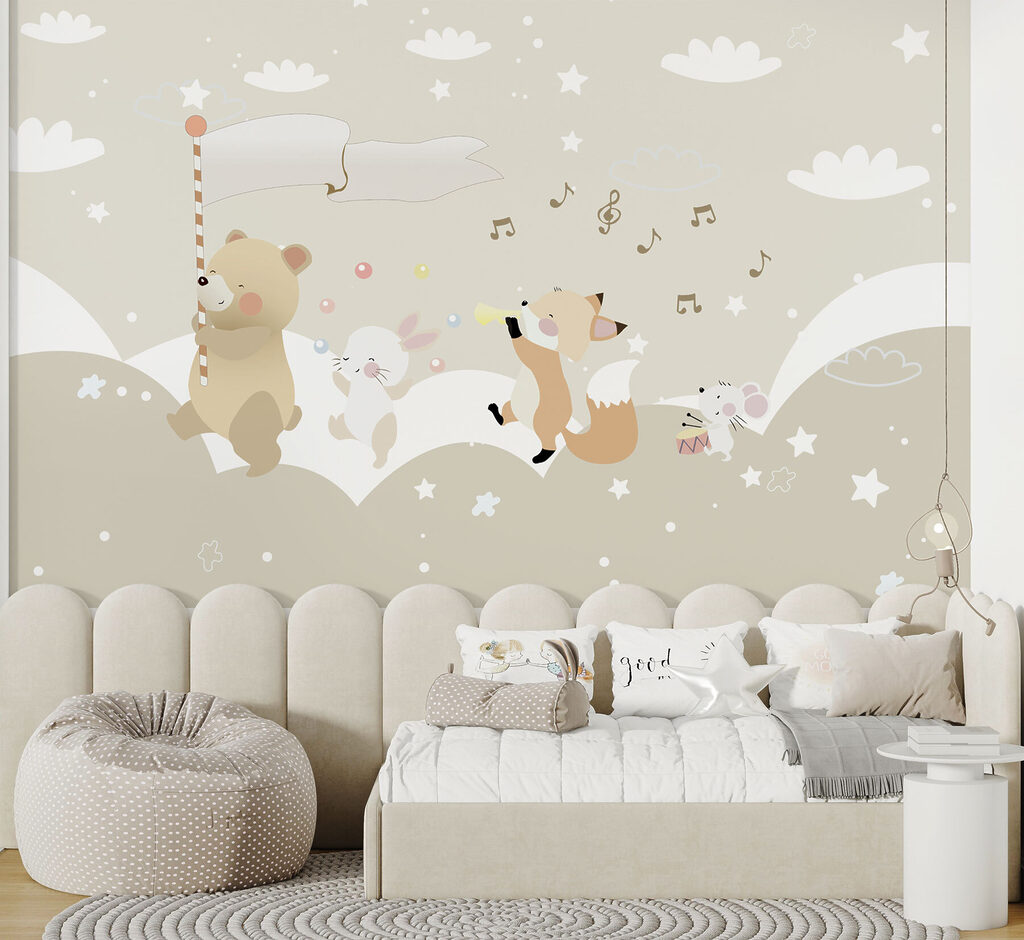 Musical animals on clouds — interior 1