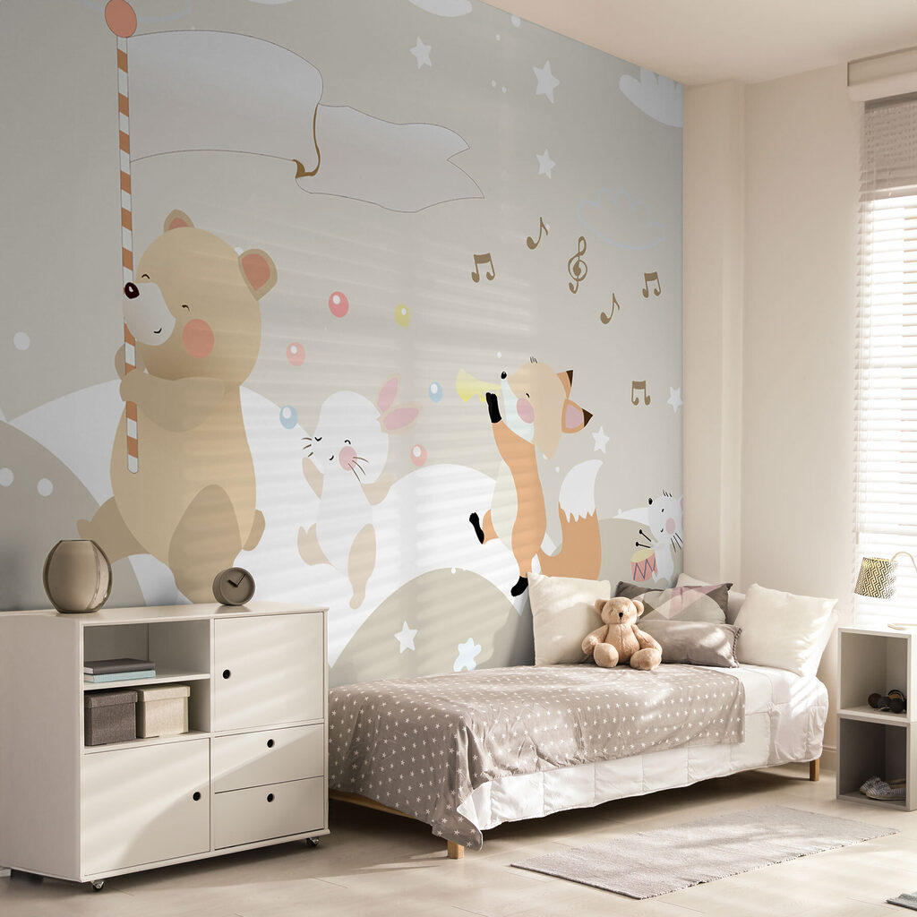 Musical animals on clouds — interior 2