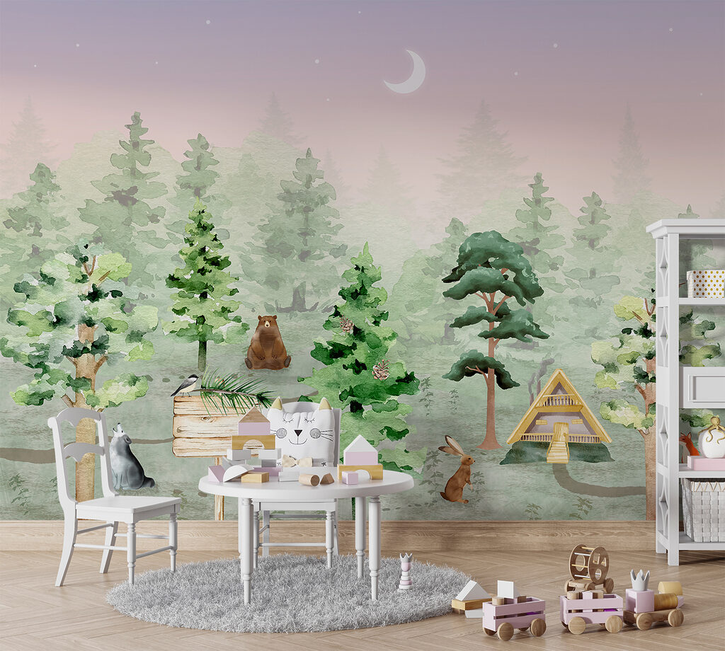 Woodland friends by moonlight — interior 2
