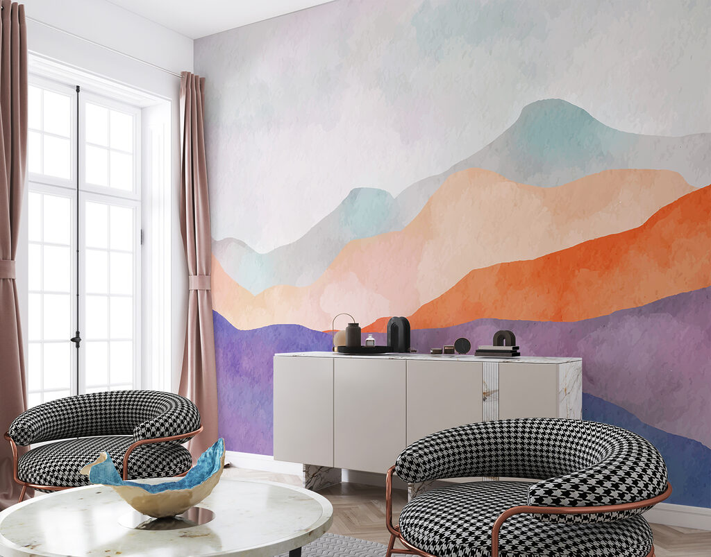 Purple mountains, orange horizon — interior 3