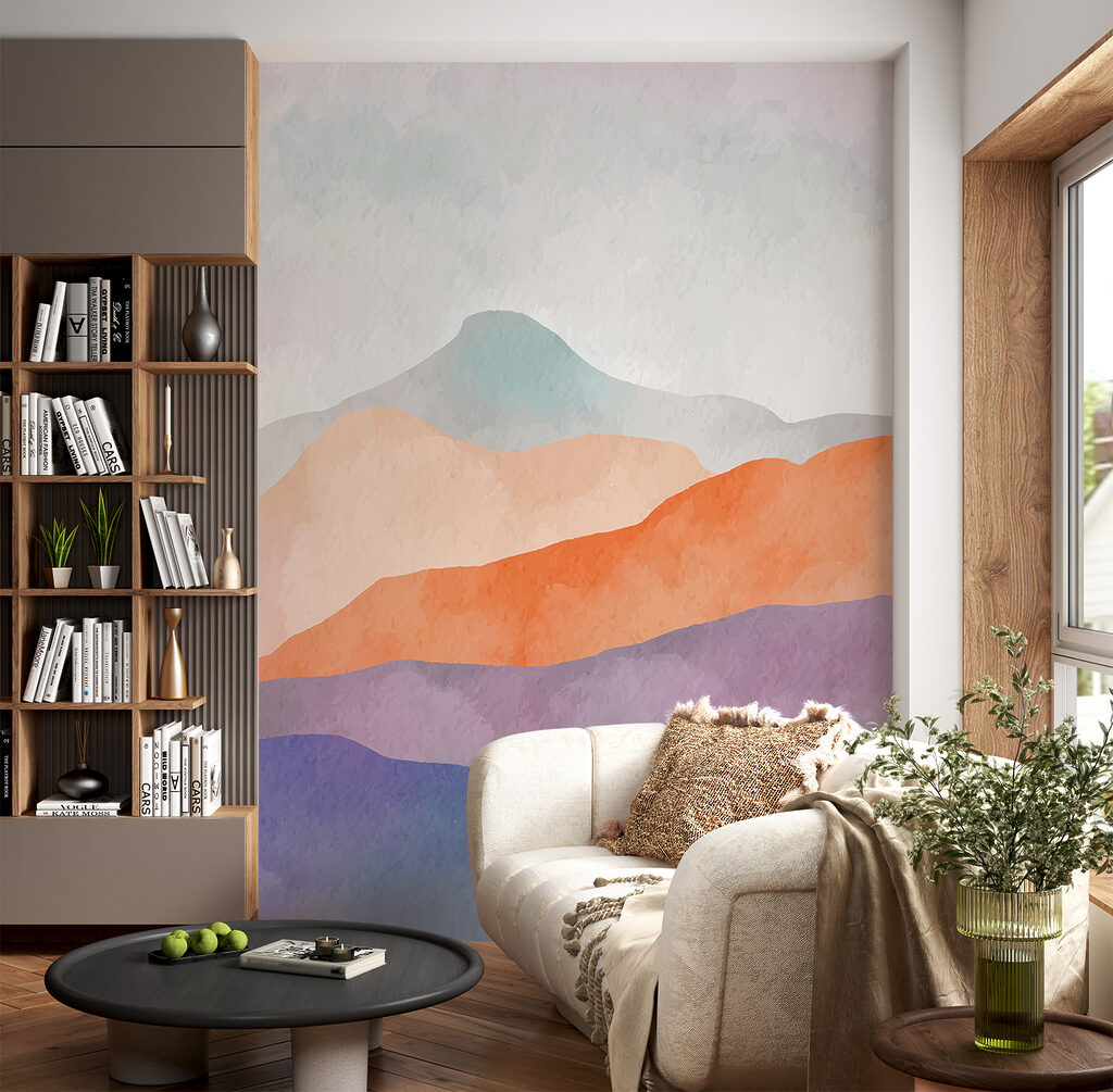 Purple mountains, orange horizon — interior 1